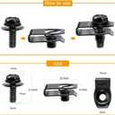 GOOACC GRC-70 35PCS Engine Under Cover Splash Shield Guard Body Bolts Bumper Fender Liner Push Retainer Fastener Rivet Clips , black