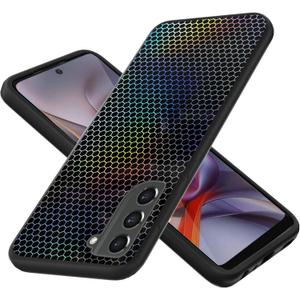 jioeuinly Case Compatible for Samsung Galaxy S21 FE Phone Case Cover TPU Soft Silicone 3D Colorful Laser Reflection Black