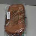 Makeup Bag for Women, Wide-open Makeup Organizer with Makeup Brush Holder, Waterproof Cosmetic Bag with Compartment, Portable Travel-Size Toiletry Bag for Traveling, Large Make Up Bag (Brown)