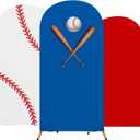 3 Pcs Baseball Arch Backdrop Stand Cover 4ft, 5ft, 6ft Spandex Fitted Sports Theme Birthday Arch Cover Photo Background Props for Birthday Party Decoration