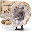 National Geographic Break Open 5 Jumbo Geodes - Earth Science Kit with 5 Premium, Extra-Large Geodes with Crystals, Goggles & Display Stands, Science Gifts, Fun Stuff for Kids