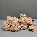 Tigeen 96 Heads 8 Bouquets Artificial Rose Flowers Bouquet Flower Roses with Stems Fake Roses Wedding Floral Arrangements Centerpiece for Home Table Bridal Party Decor, Champagne and Pink