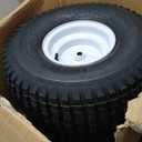 20x8.00-8 Lawn Mower Tire and Wheel, 4 Ply Tubeless Tire, 20x8-8nhs Riding Lawn Mower and Tractor Rear Tire and Wheel Assemblies, 3.5" Offset Hub, 3/4" Borehole, and 3/16" Keyway