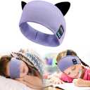 Joythink Kids Bluetooth Headband Headphones Sleep Mask Wireless Earphones Built in Thin Speaker Adjustable Sports Headset Sleep Headband for Girls Boys Toddler Children Baby Travel Study Purple, One Size