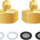 2 Pack 3/4" FHT to 1/4" Drip Irrigation Tube Adapter, Solid Brass US Standard Faucet Adapter, Convert Garden Hose Thread to 1/4" Drip Tubing with Extra 2 Washers (2 PACK)