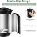 Electric Kettles Stainless Steel for Boiling Water, Double Wall Hot Water Boiler Heater, Cool Touch Electric Teapot, Auto Shut-Off & Boil-Dry Protection, 120V/1200W, 1.7 Liter, Black