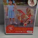 Convertible Combo Baby Doll Stroller for 3 Year Old Girls & Up | Play Toy Baby Stroller for Dolls, Folding Adjustable Bassinet Carriage Buggy with Storage Basket Converts to Sit Up Pushcart Pram, Red (Floral)
