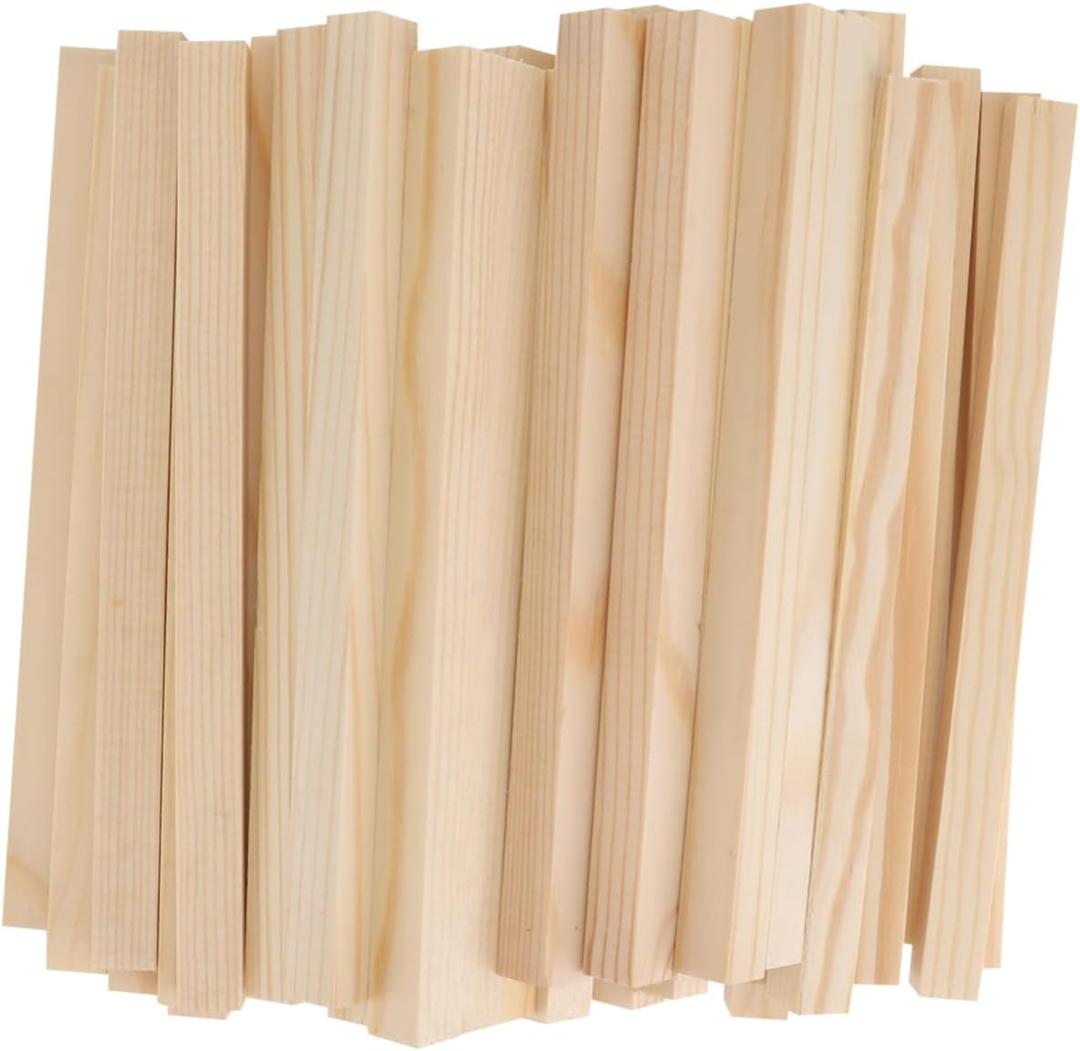 NUOBESTY Model Building Supplies Square Blocks DIY Wooden Rods Wooden Craft Materials Set
