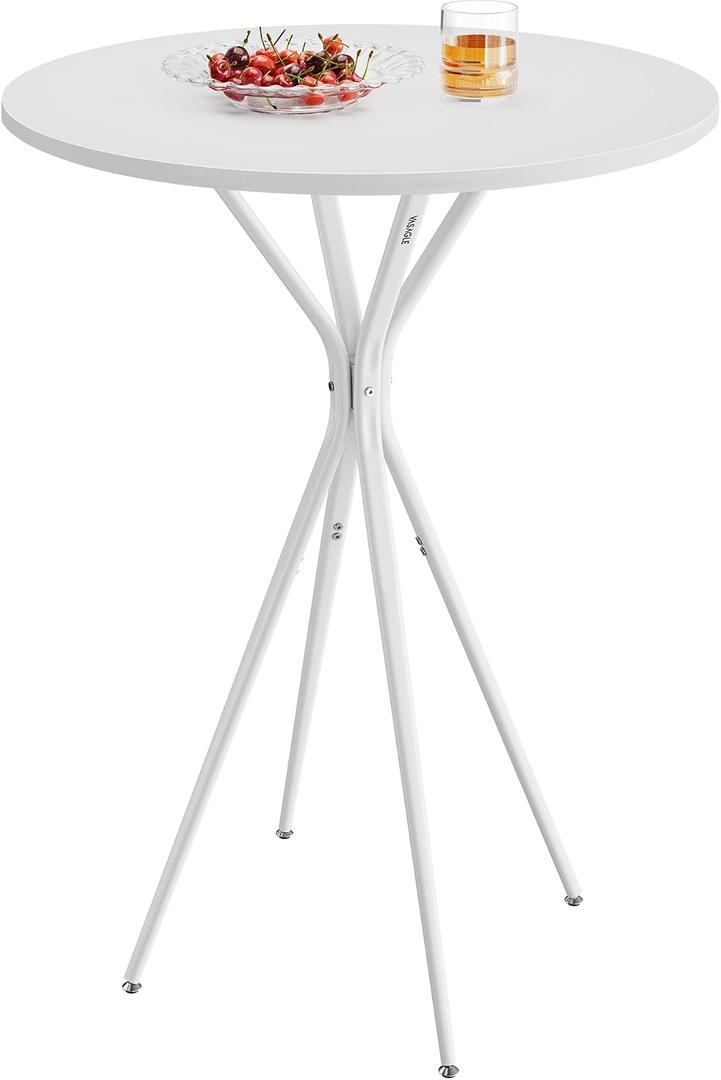 VASAGLE Bar Table, Round Cocktail High Top Pub Bistro Table, Steel Frame
Bar Table for Events Party, Kitchen Dining, 23.6 x 23.6 x 41.3 Inches, Easy to Assemble, White ULBT024W01