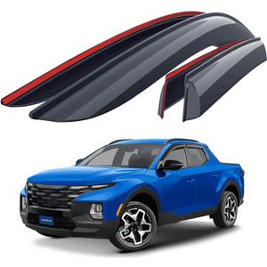 Goodyear Shatterproof Window Deflectors for Hyundai Santa Cruz 2022-2025, Tape-on Rain Guards, Window Visors, Vent Deflector Visor, Car Accessories, 4 pcs. - GY008709 (For Santa Cruz 22-25)