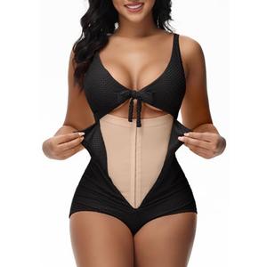 SHAPSHE Women Sexy Cutout One Piece Swimsuits Tummy Control High Waisted Halter Front Tie Knot Bathing Suit Black Swimsuit, L