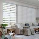 Yoolax Motorized Blinds with Remote, Electric Zebra Blinds for Indoor Windows, Room Darkening Smart Shades with Voice Control, Compatible with Alexa Google Home, APP Control, 34" W x 72" H, White