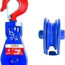 TKK 4 Ton Snatch Block with Hook - 8800lbs Capacity, 4.5" Sheave, 1/2" Wire Rope - High Strength Pulley for Towing, Recovery, Winch - Ideal for Tow Trucks, Rollbacks, Wreckers, Car Haulers