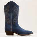 Women Vintage Embroidered Cowboy Boots Mid Calf Pointed Toe Knee High Western Boots Chunky Stacked Heel Pull On Mid Calf Cowgirl Boots V Cut Retro Casual Street Party, Size 9