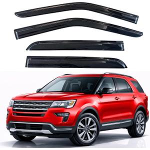 KPY Rain Guards Fit for 2011-2019 Ford Explorer, Out-Channel Window Visors Vent Wind Deflectors 4PC, Car Accessories for 11-19 Explorer
