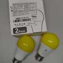 Dusk to Dawn Yellow Bug Light Bulbs Outdoor, 9W (60W Equivalent) Amber 2000K LED, Auto Sensor Light Bulb for Outside, Backyard, Porch, Bedroom, Auto On/Off, Non-Attracting, E26 Base, 2 Pack