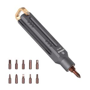 FANAUE EDC Precision Screwdriver Set, Magnetic Mini Screw Driver with 10 S2 Steel Bits & Portable Aluminum Handle, Compact Multi-Bit Pocket Tool for Electronics, Household Fixes, and DIY Projects