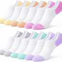 No Show Socks Womens for Canvas Sneakers,Invisible Athletic Low Cut Ankle Socks for Running Gym 6 Pairs (White)