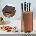 360Rotation Knife Holder-Wood Knife Block-Universal Knife Holders-Kitchen Knife Holder-for Storage of Kitchen Knives
