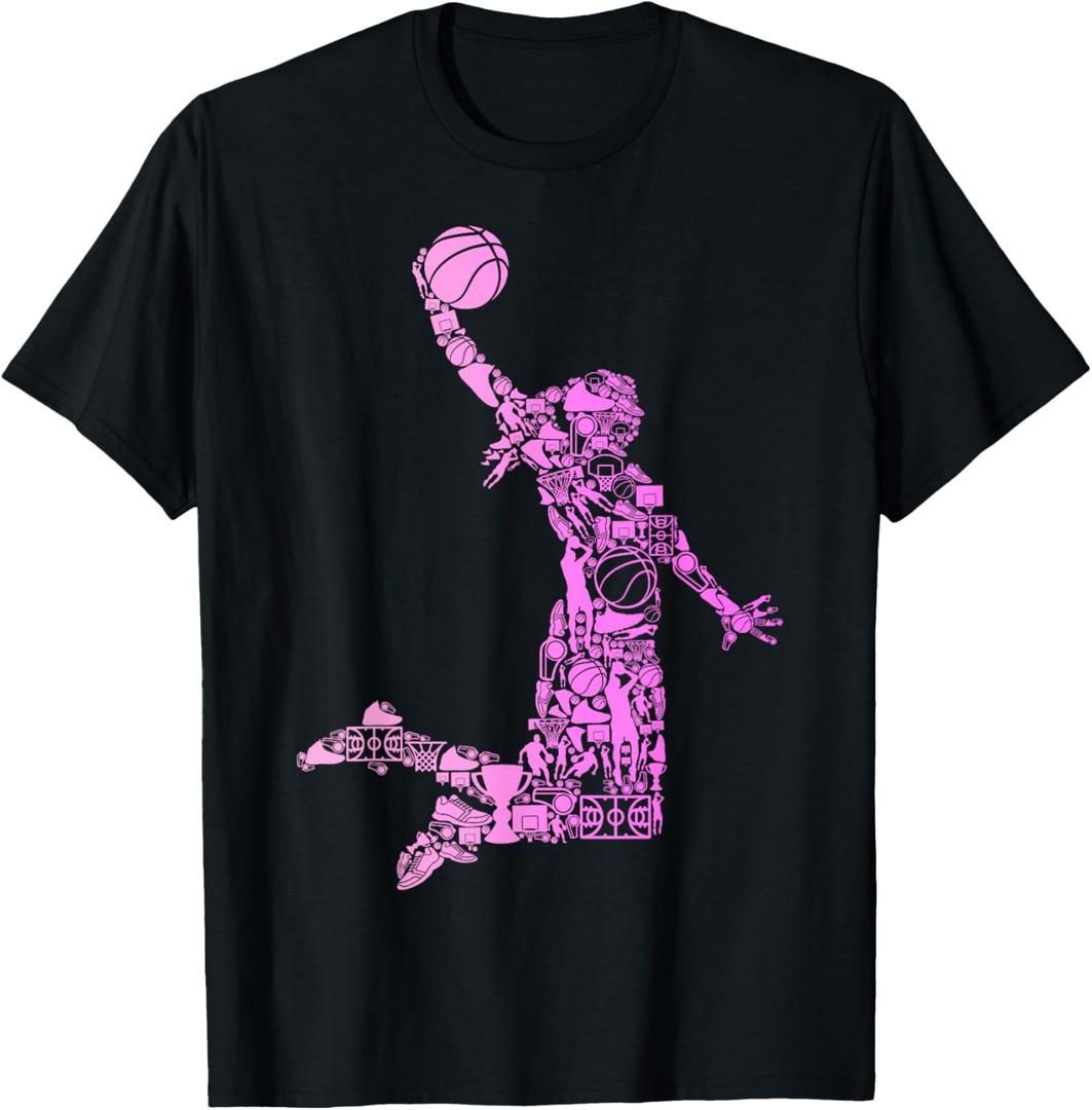 Cool Basketball Apparel & Gift Ideas Basketball Girl Women Kids T-Shirt OEKO-TEX STANDARD 100 - XS Black