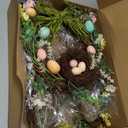 27 Inch Easter Wreath for Front Door Bunny Wreath Cute Easter Door Decorations Gifts Pastel Eggs Spring Flower Home Decor Party Holiday