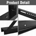 2 PCS 24 x 24 Inch Black Welded Structural Steel Mounting Brackets for Truck Trailer Underbody Tool Boxes with Screws Spacers and Sleeves