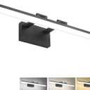 SOLFART 31.5 Inch 3 Color Temperature Dimmable Modern Vanity Light Matt Black Bathroom Vanity Light LED Lighting Fixtures Adjustable Lighting Color 3000K/ 4500K/ 6000K