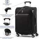 Travelpro Platinum Elite Softside Expandable Checked Luggage, 8 Wheel Spinner Suitcase, TSA Lock, Men and Women, Shadow Black, Checked Medium 25-Inch