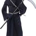 Grim Reaper Costume Kids Scary Halloween Costumes for Boys Girls (X-Large, Black)