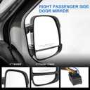 Door Mirror Right Passenger Side Replacement For Ram ProMaster 1500 2500 3500 2014-2022, Replace CH1321376 5VE98JXWAA, Black 8PINS