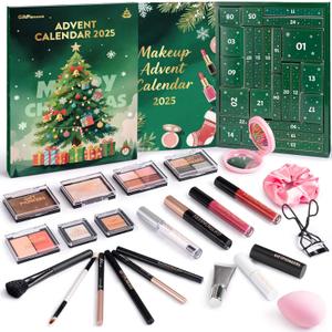 Makeup Advent Calendar 2025, 24 Days Christmas Beauty Countdown Calendar Makeup Set for Adult Women & Teen Girls, Ideal Xmas Holiday Surprise Gifts for Women