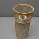 AFORTLO Table Desk Lamp,Bamboo Boho Decorative Nightstand Night Light Japanese Hollow-Out Lamp Home Decor for Bedroom,Living Room,End Table or Office with Bulb