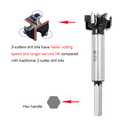 Forstner Drill Bits 25mm (1 inch) Tungsten Carbide Upgraded Version 3-Cutter Higher Hardness Wood Hole Saw Auger Opener Woodworking Drilling Tool Wood Cutter
