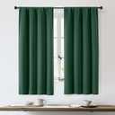 OWENIE Sally Ever Green Blackout Curtains for Bedroom Living Room 63 Inch Length 2 Panels Set, Thermal Insulated Energy Saving Rod Pocket Window Treatment Drapes, W40 x L63 Inch, Ever Green