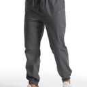 YAXHWIV Men's Casual Joggers Pants Cotton Drawstring Twill Cargo Pants Lightweight Tapered Track Jogging Sweatpants (Gray, XL)