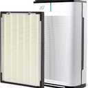 Brondell Pro Air Purifier + Extra Clean Air Filter, With Aurabeat AG+ Technology for Bedroom, Home Office, Reduces Odor from Smoke and Pets, Includes Filters, 1655 Square Feet, White