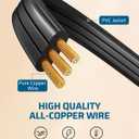 DEWENWILS 1 Ft Extension Cord with 3-Prong Flat Plug, 15A/1875W 14/3 SPT-3 Flat Wire, Space-Saving for Home Office Appliances & Electronics, ETL Certified, 3-Pack, Black