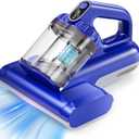 BYHUME Mattress Vacuum Cleaner, 17Kpa 650W Bed Vacuum Cleaner, 273nm UV-C Light & Ultrasonic 145F Heating, 80000 RPM/Min Brushroll Rotation, Wide Suction Port for Pillows Cribs Sofa, Blue Corded