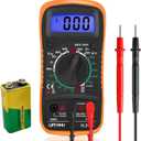 Digital Multimeter Voltmeter Battery Voltage Multi Tester Continuity Ohm Volt Amp DC AC Current Resistance Diodes 2000 Counts Electrical Test Meter with Leads Backlight LCD Display