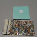 JERLA 100% Mulberry Silk Neck Scarf 21"x21" Small Square Scarfs for Women Gift Packed (Blue and Cream White Flower)