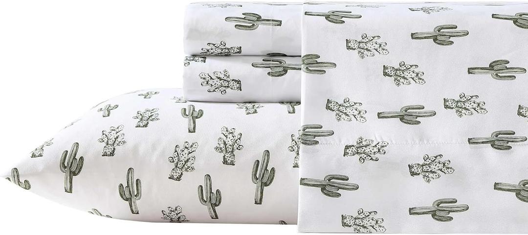 Wrangler - King Bed Sheets, Ultra-Soft & Lightweight Bedding with Matching Pillowcases, Lightweight Bed Set for All Season Comfort, Oeko-Tex Certified (Cacti Green)