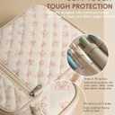 Large Bible Cover Case for Women - Quilted Bible Carrying Case Church Bag with Durable Handle & Zipper Pocket, Protective Scripture Book Cover Organizer with Bible Study Supplies Kit, Pink Bow