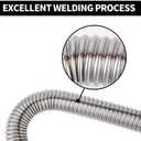 Stainless Steel Exhaust Hose, Fuel Tank Diesel Gas Vent Hose Length 47.2 Inches Flexible Exhaust Tubing Diesel Heater Exhaust Pipe, 2.5cm/ 1 In Inner Diameter Air Heater Exhaust Pipe - 2PCS