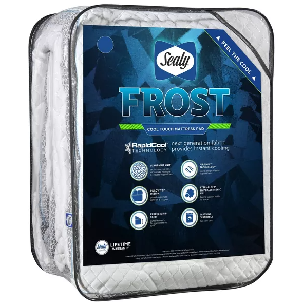 Sealy Frost Cooling Mattress Pad  Queen White