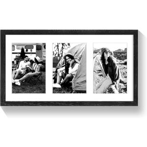 9x18 Oak Wood Picture Frame - 9x18 Photo Frame with Mat Display 1 Pc 5x7 Photos, 5x7 Picture Frame Wood, Natural Solid Wooden Picture Frames for Wall Art Photo and Prints(1 Pack, Black)