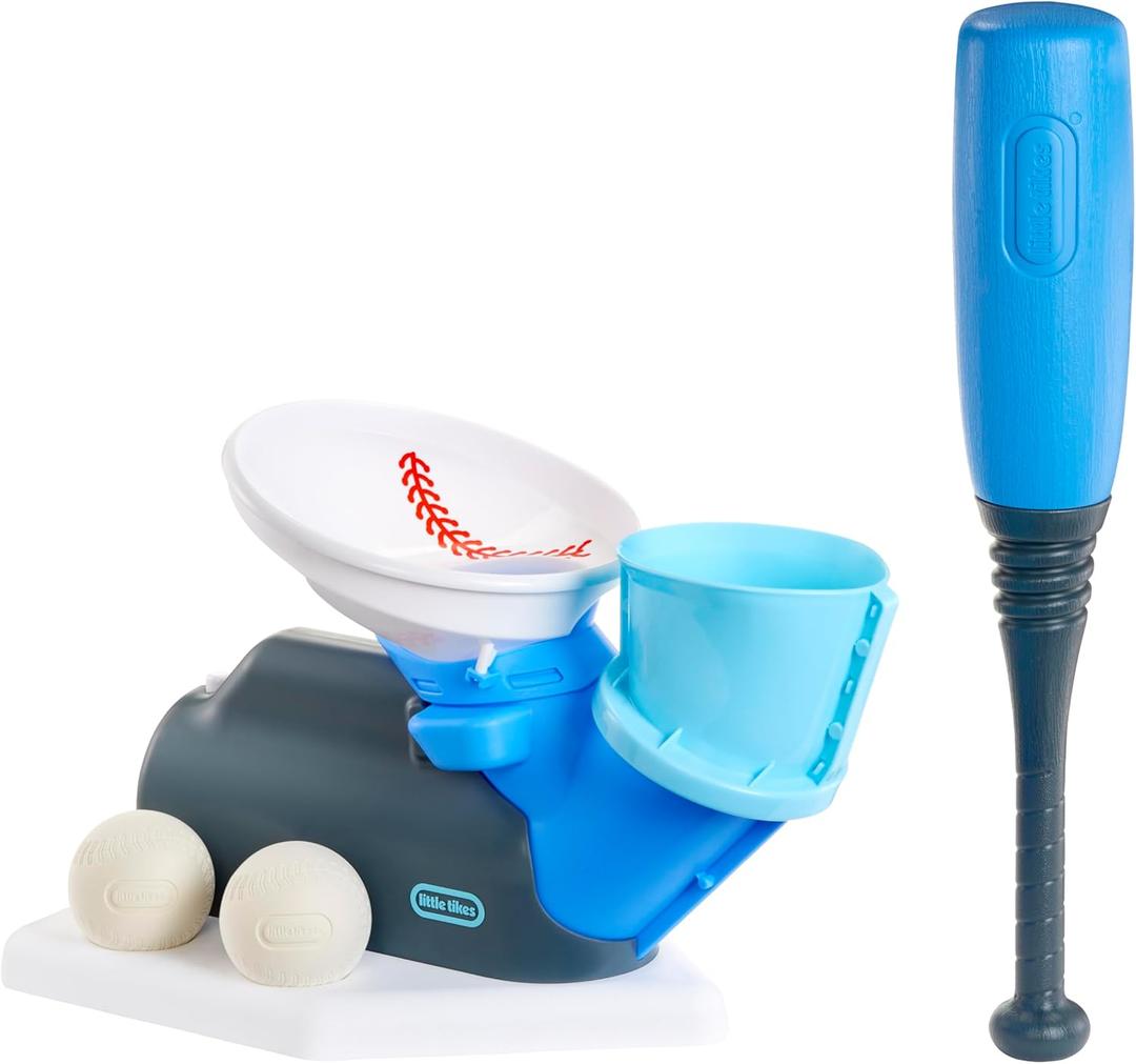 Little Tikes 2-in-1 Pop 'n Pitch Trainer, Outdoor Sports Experience for Boys and Girls Ages 3+, Blue