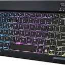 Backlit Bluetooth Keyboard for iPad, Rechargeable Slim Portable Wireless Keyboard for iPad Tablets, Compatible for All iOS/Windows/Android System Devices-Black