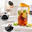 3 x 3 Pack Glass Pitchers with Lid, 64 oz Sun Tea Pitcher, Half Gallon Mason Jar Pitcher with Wide Mouth Airtight Lid for Ice Tea, Cold Brew Coffee, Fridge Water, Milk, Juices, Leak Proof Water Jug