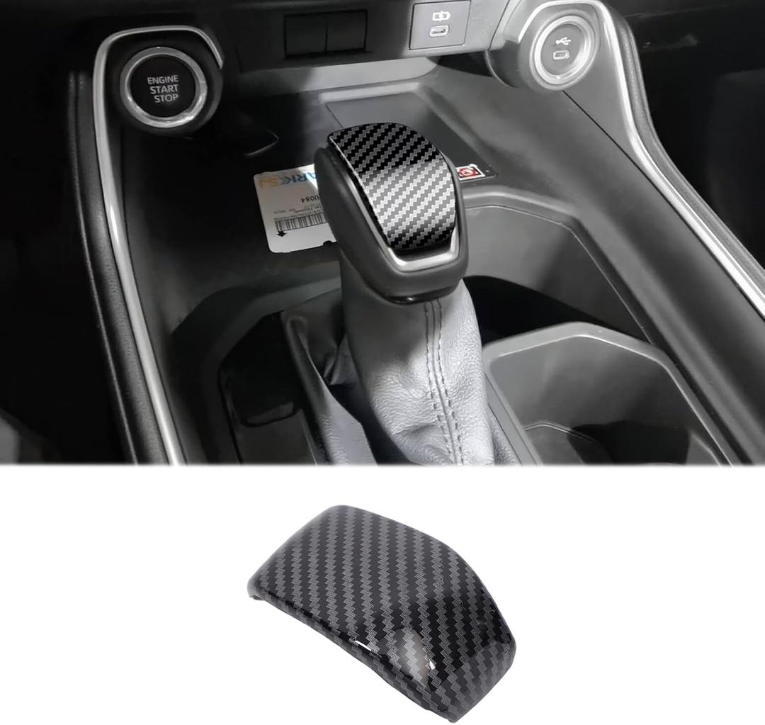 Car Gear Shift Knob Head Cover Trim Compatible with Toyota Grand Highlander 2024 2025 2026,ABS Center Control Shifter Knob Head Protection Cover Interior Accessories 1PCS (Carbon Fiber Pattern)