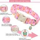 Easter Day Dog Collar, UP URARA PUP Easter Eggs Adjustable Pet Collar with Bowknot Charm, Colorful Eggs Dog Collars for Small Medium Large Dogs (XL)